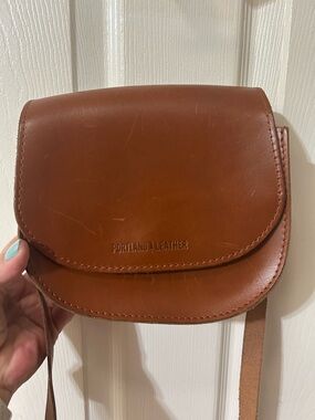 Portland Leather Small Saddle Crossbody in Chestnut Brown